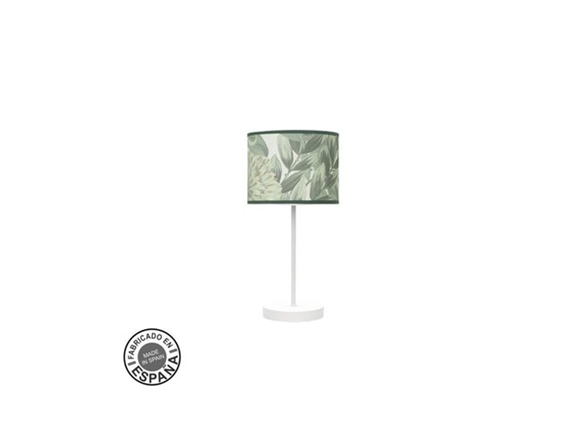 Moda Candeeiro De Mesa 1xe14 Folha Branca/verde 42x17x17cm Fabrilamp