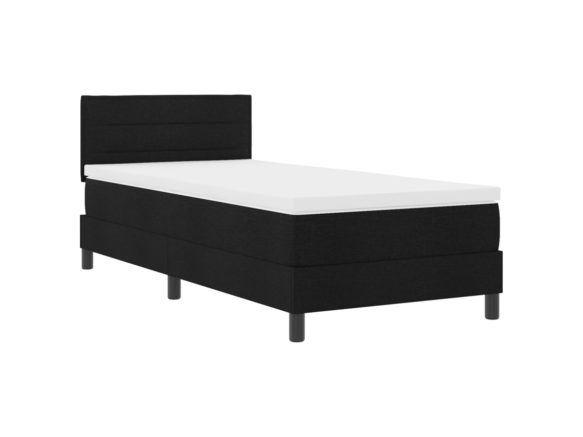 Conjunto 1 Cama Box Vidaxl Preto Tecido (90 X 200 Cm)