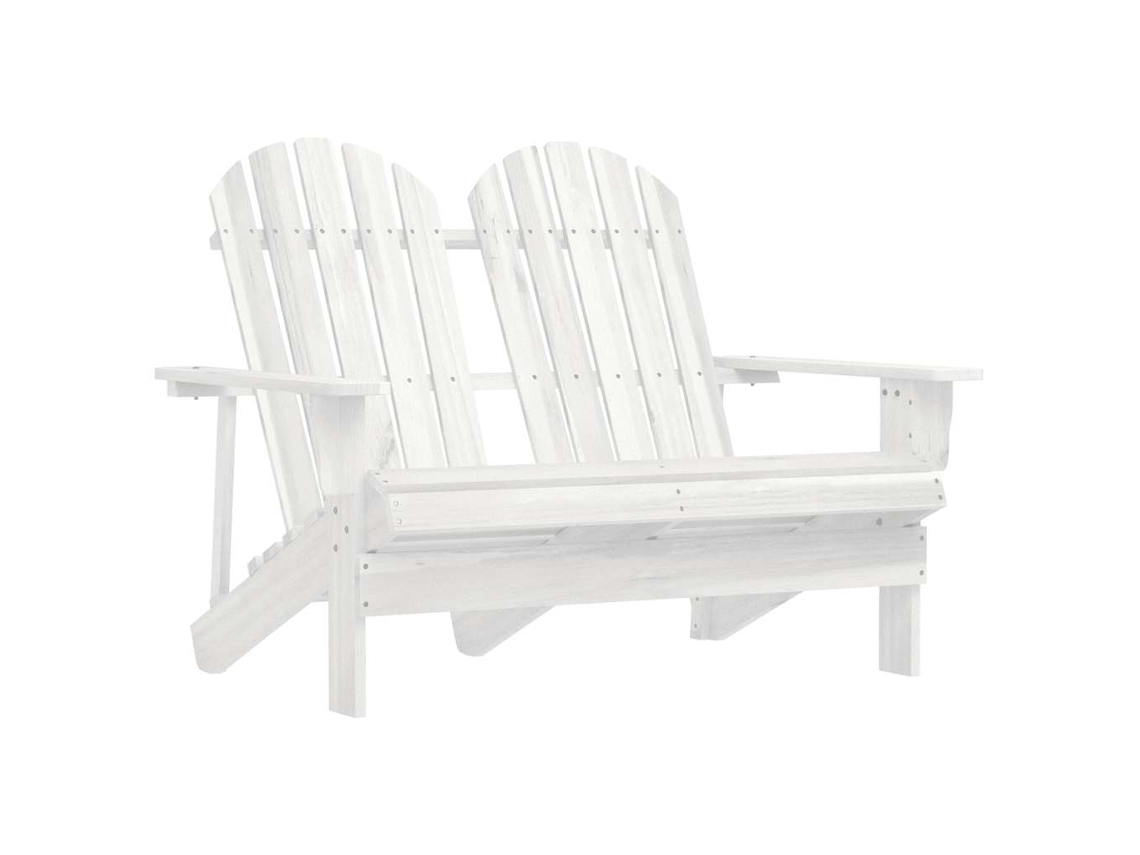 Vidaxl Cadeira De Jardim Adirondack 2 Lugares Abeto Maciço Branco