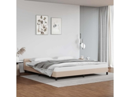 Vidaxl Estrutura Cama C/ Cabeceira Sem Colchão 200x200 Cm Cappuccino