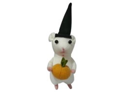 Amigurumi de rato peludo de Halloween com miçangas para decoração de festa LAXISCREED