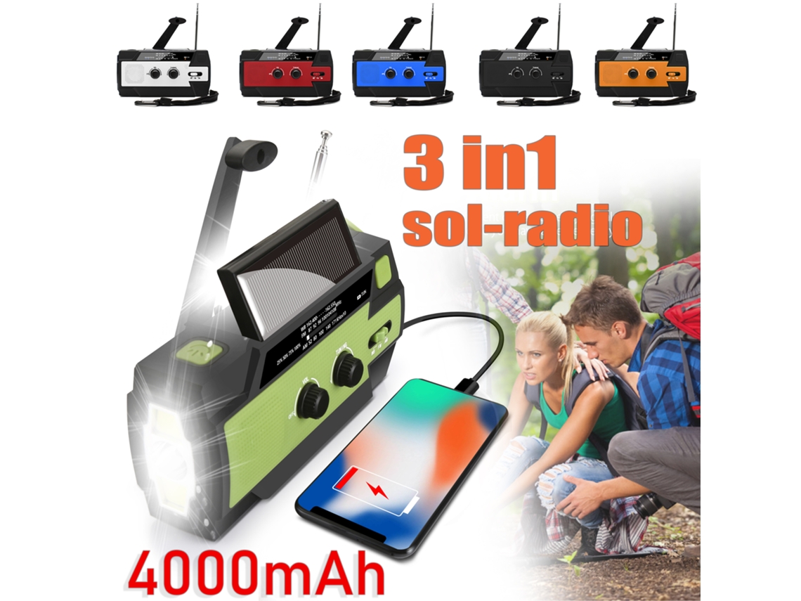 Rádio De Emergência Com Células Solares, 4000 Mah Brilvibera