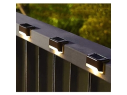 4 Luminárias Solares Para Deck Exterior, Luz Quente, Automáticas, À Prova De Água, Led Solar