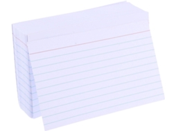Pacote com 400 Fichas de Estudo Horizontais Reutilizáveis em Papel Bristol Branco Linhas, Unidades, Design Sim