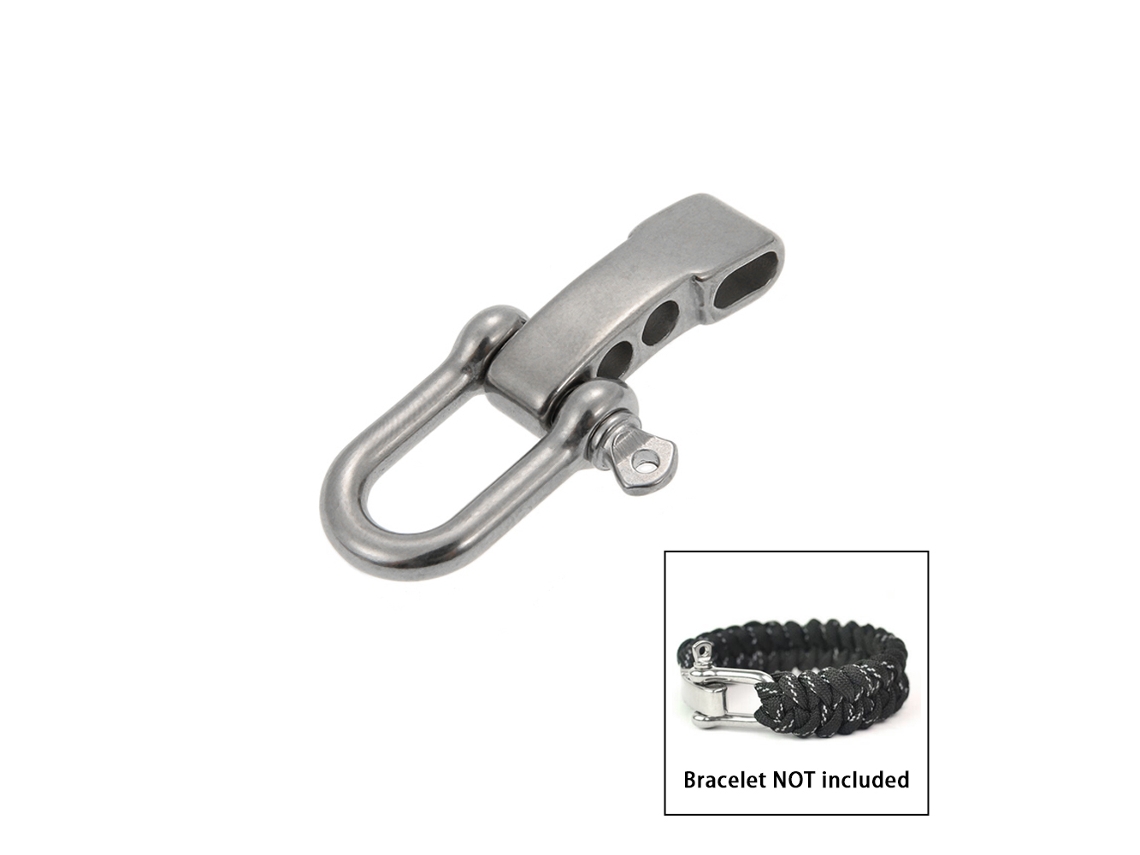 Fivela U Ajustável Aço Inox para Pulseira Paracord 10un