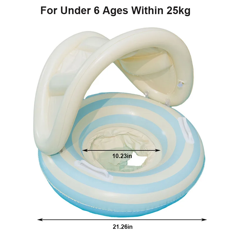 (azul) 1 Boia Inflável Listrada Para Piscina, Formato De Cadeira De Natação.