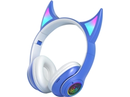 Fones De Ouvido Supra Auriculares Com Orelhas Gato E Luzes Coloridas Que Piscam