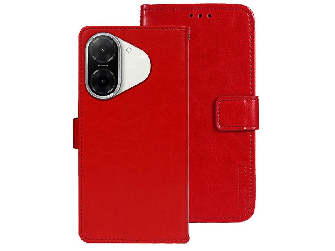 Capa De Celular Tkdaddy Idewei Para Xiaomi Redmi A5 Nfc (eu) (173,45 Mm) Com Suporte E Textura Crazy Horse Em Couro, Vermelha