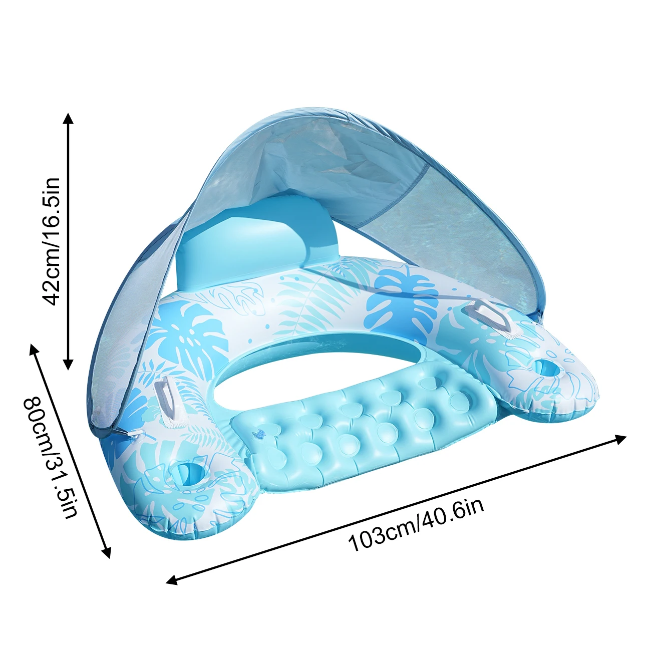 Cadeira Inflável Para Piscina, Para Adultos, Com Guarda-sol E Porta-copos, Ideal Para Uso Na Praia No Verão.