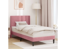 Vidaxl Estrutura Da Cama Com Cabeceira Rosa 100 X 200 Cm Veludo