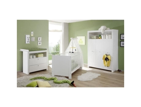 Quarto Do Bebê Trio Cama 70 X 140 Cm Trocador Guarda Roupa Olivia Branco Trend Team Trendteam