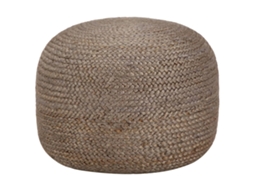 Vidaxl Pufe Artesanal 45x30 Cm Juta Cinzento-claro