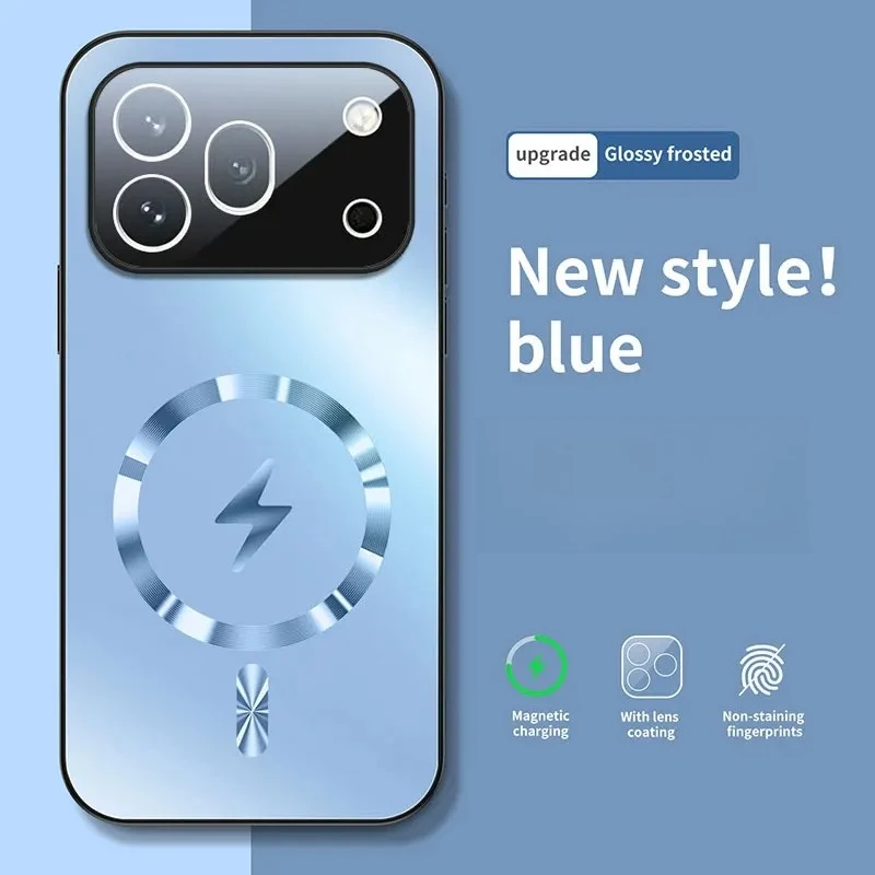 (azul Celeste, Honor 600 Pro) Capa Magnética Para Celular Com Lente De Vidro Fosco, Compatível Com Carregamento Sem Fio Magsafe.