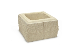 Peça De Pilar De Bloco De Concreto Com Acabamento Áspero Creme / 35x35x19 Cm / Palete 30 Unidades
