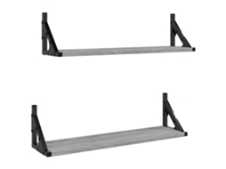 Wall Shelf, Wall Shelves Vidaxl Cinzeto Madeira Processada (60 X 15 X 15.5 Cm)