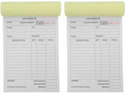 Carnet De Factures Vierge 2 Livres Papier 100 Feuilles, Impression Nette