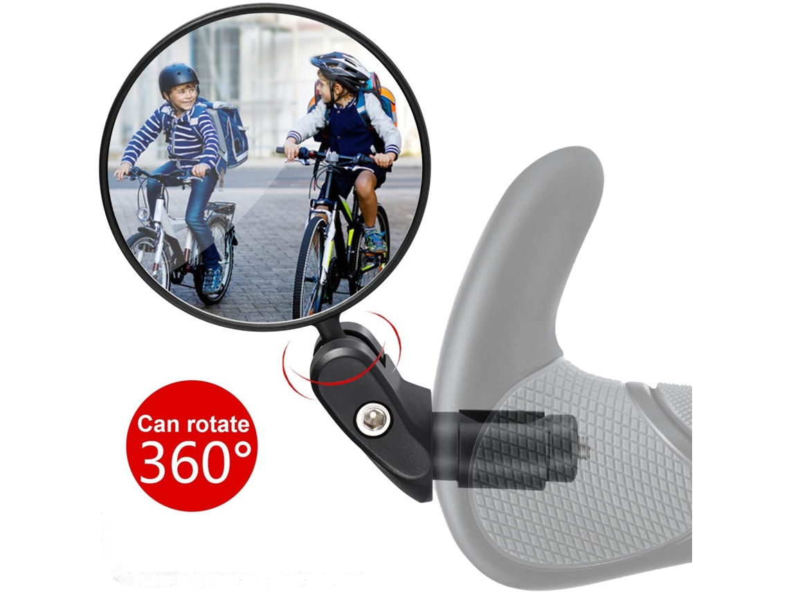 Espelho Retrovisor Para Bicicleta, 1 Espelho Universal Ajustável 360°, Espelho De Guidão Plano Rotativo, Espelho Para Bicicletas De Montanha Com Corri