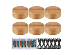 Comando À Distância Para 6 Pcs Christmas 3d Night Led Lâmpada Base 16 Colors Luz Display Com Us