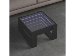 Vidaxl Mesa De Centro Luzes Led Infinity 50x53x30 Cm Preto