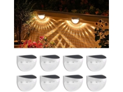 Conjunto De 8 Luminárias Solares Decorativas, Cor Branca Quente, Design Sem Fios, Para Jardim, Pátio, Varanda, Caminhos E Paisagismo Exterior