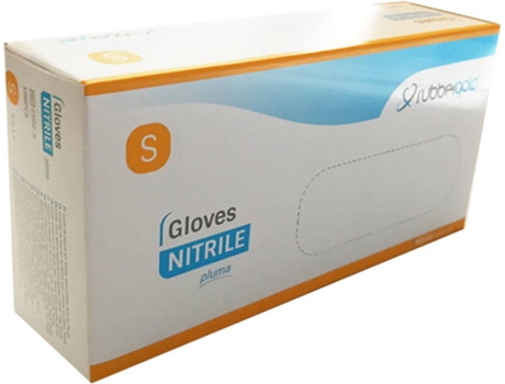 Luvas Descartáveis RUBBERGOLD Nitrilo Sem Pó Pluma (tam S 100UN)