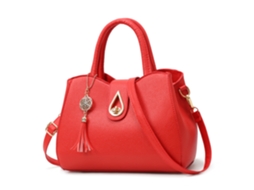 Bolsa Feminina 2026, Cor Sólida, Grande Capacidade, Bolsa de Ombro/de Mão vermelho YUNZII