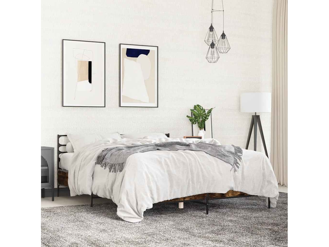Vidaxl Estrutura De Cama 150x200 Cm Derivados Madeira/metal