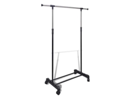 Vidaxl Cabide Para Roupas Ajustável 4 Rodas 1 Varão