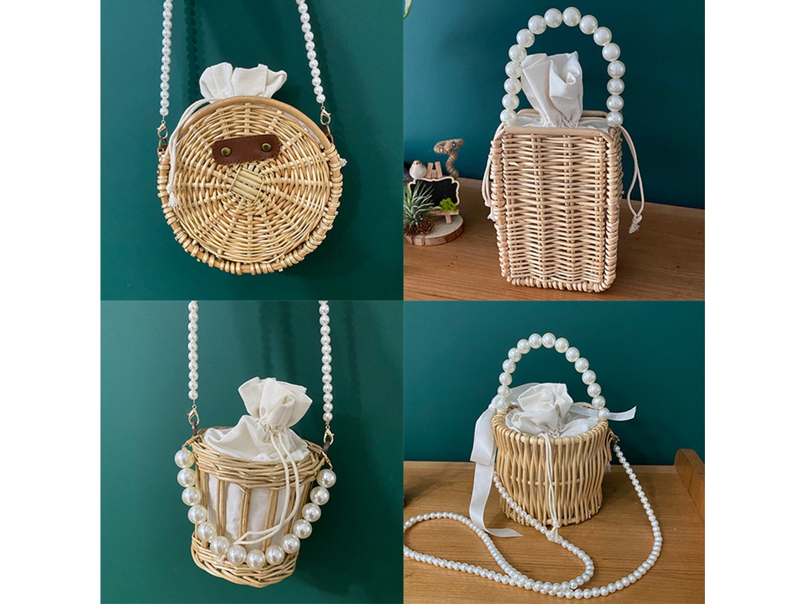 Bolsa Transversal De Vime Tecido À Mão Eoocoo