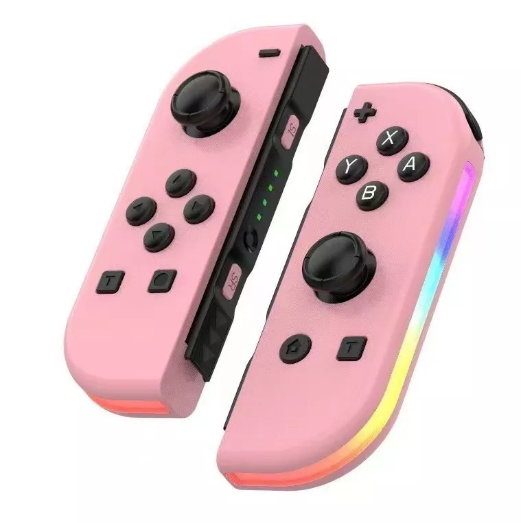 Controle De Videogame Compatível Com Switch, Sem Marca, Bluetooth 5.2, Vibração Rgb, Rosa Duplo, Não Original