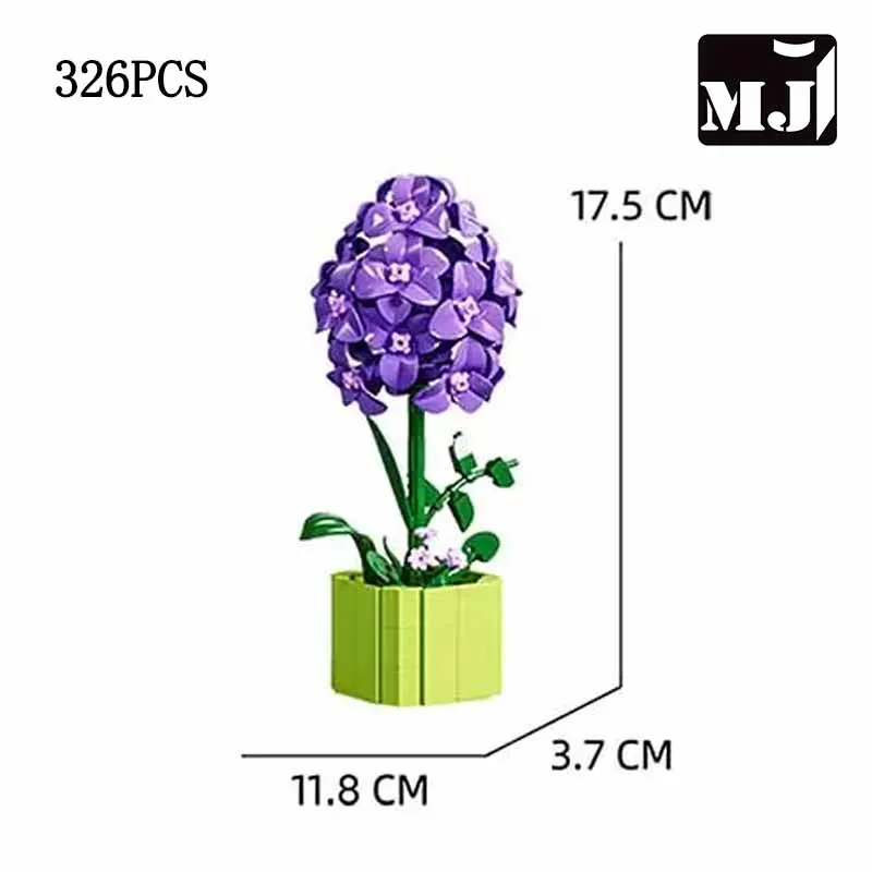(326 Peças) Blocos De Montar Em Forma De Vaso De Flores