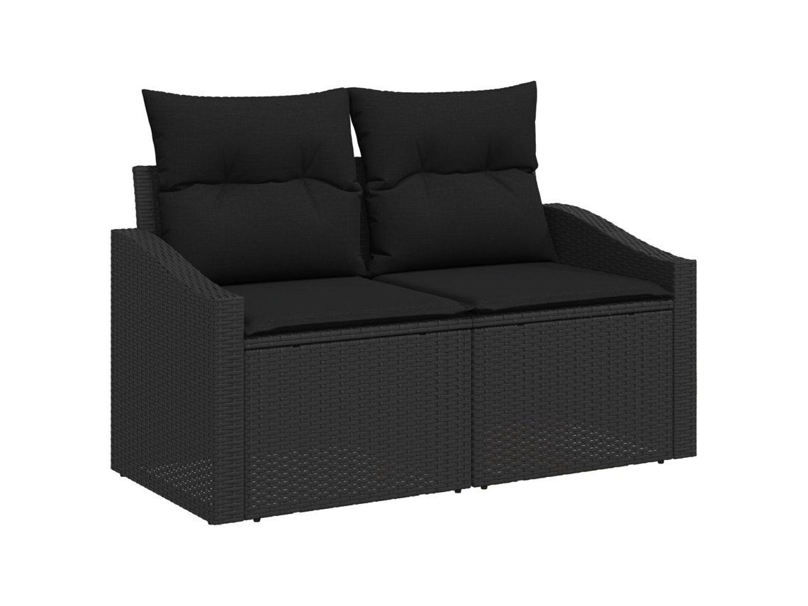 Conjunto 1 Sofá Exterior Vidaxl Preto Vime Pe (123 X 62 X 69 Cm)
