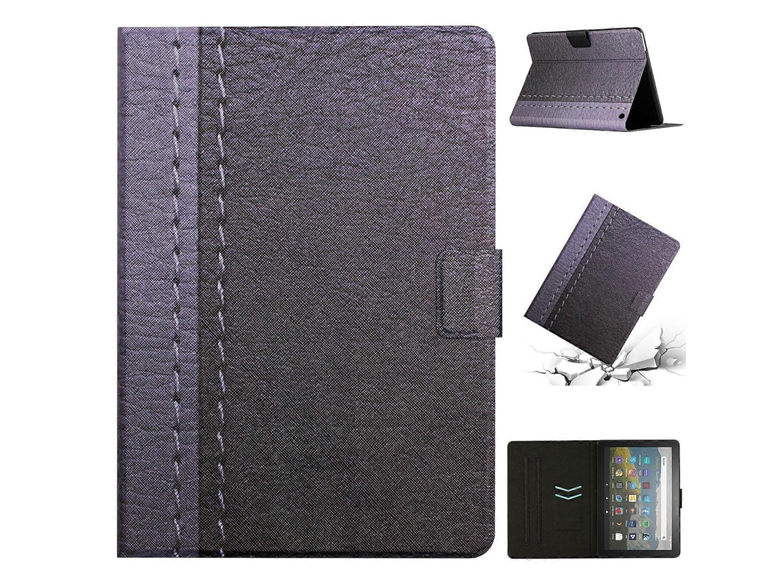 Capa de couro inteligente com costura de cor sólida para tablet Amazon Kindle Fire HD 8 2020 (Webake)