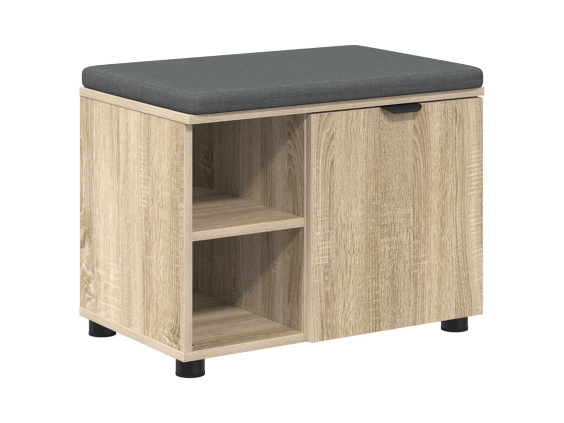 Banco de Hall com Almofada Liso Carvalho Sonoma 60x38x46 cm MAISON EXCLUSIVE
