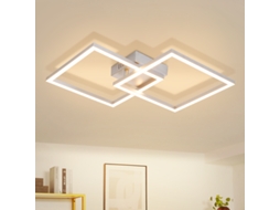 Nettlife Candeeiro De Teto Led Para Quarto E Sala De Estar, 24 W, Branco Quente 3000k, Candeeiro De Cozinha, Prata, Ajustável.