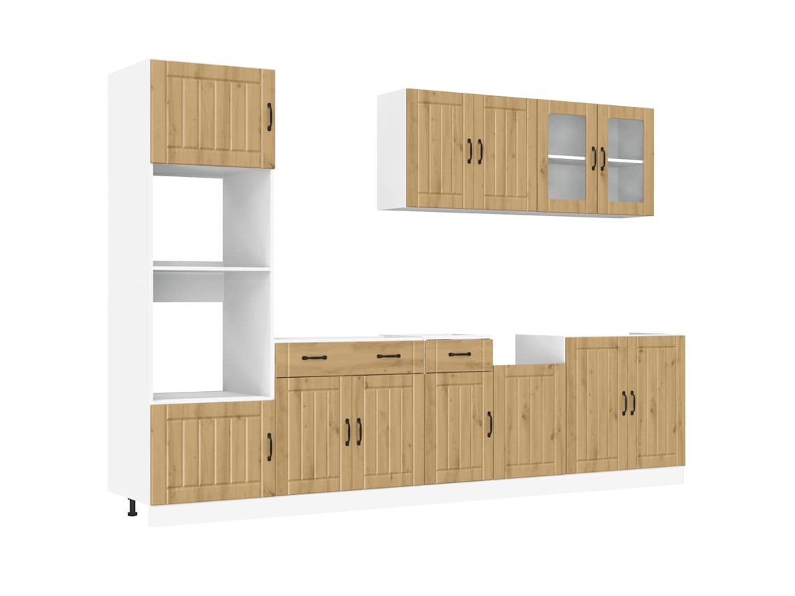 Kitchen Cabinet Set, Kitchen Cabinet Sets Vidaxl Marrom Madeira Processada (n/a)