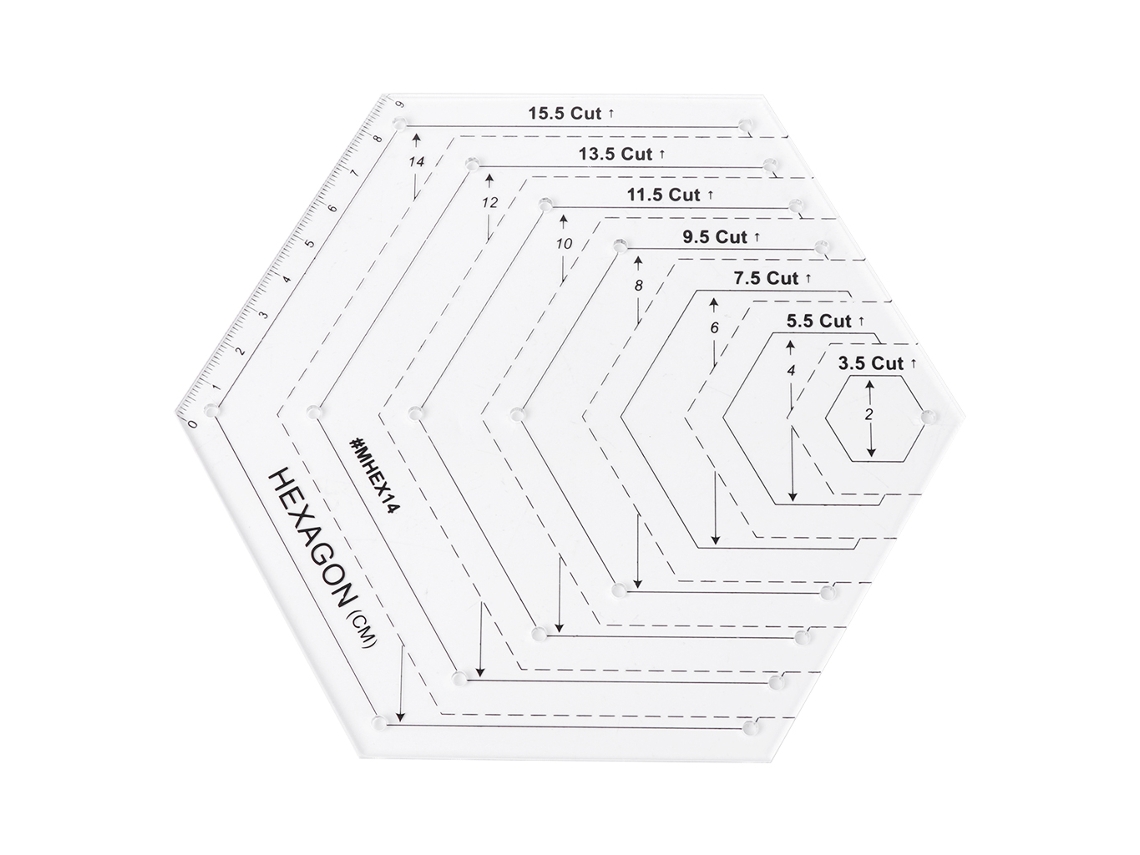 Régua Hexagonal para Patchwork, Molde de Plástico, Ferramentas Úteis para Costura Diy. AQUAFORGE