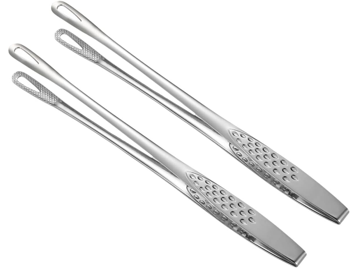 Pinças Para Churrasco Luxshiny Com Design Vazado, Antiderrapantes, Em Aço Inoxidável 304, Conjunto De 2 Unidades Para