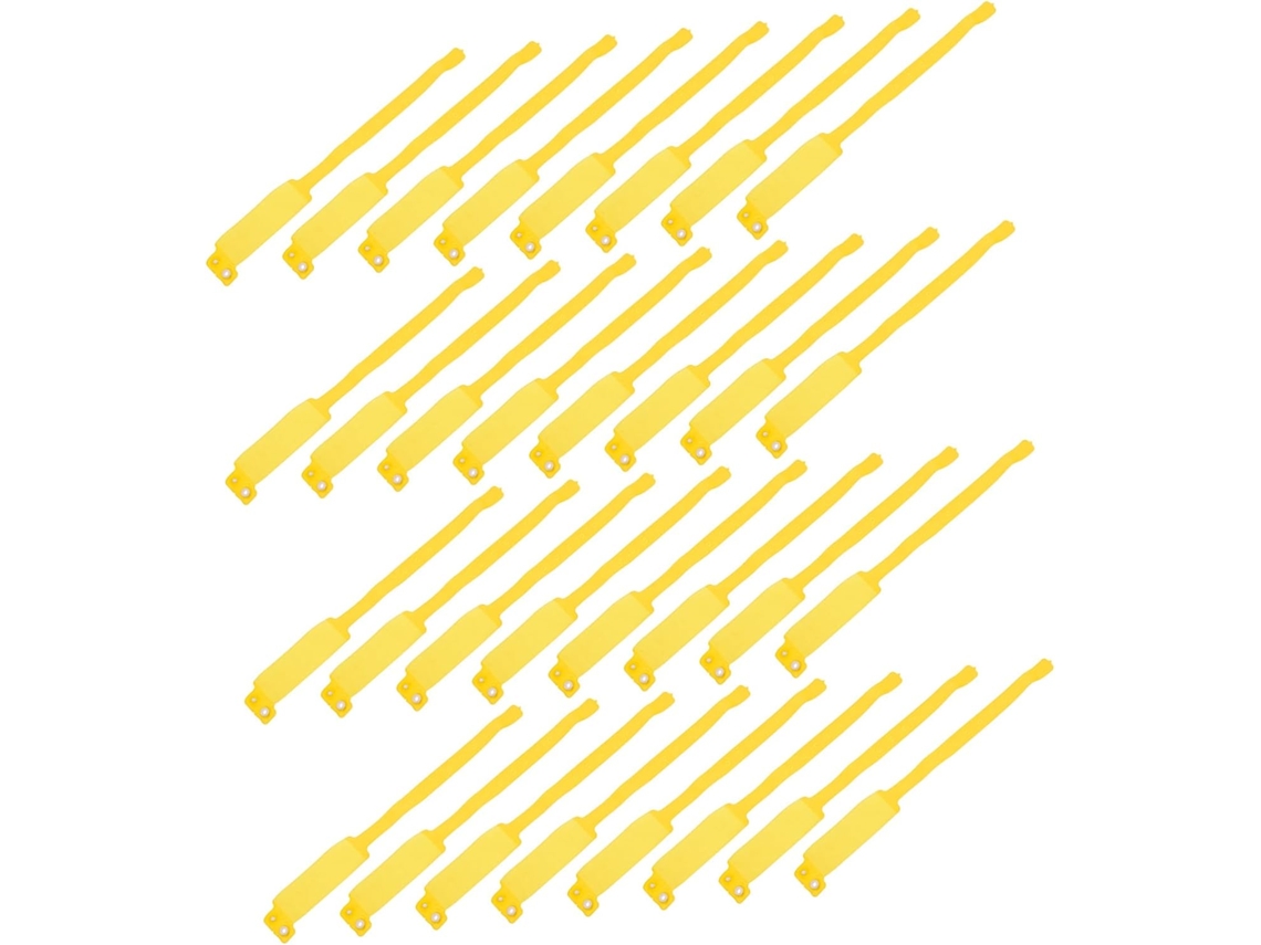 Pacote com 100 pulseiras de PVC para túmulos de pacientes e pessoas falecidas, ideal para hospitais e outras unidades de saúde.