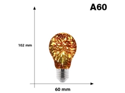 Lâmpada Led 3d Colorida E27 220v Retro Fogos De Artifício Decorativa De Natal Led Mdug (a60)