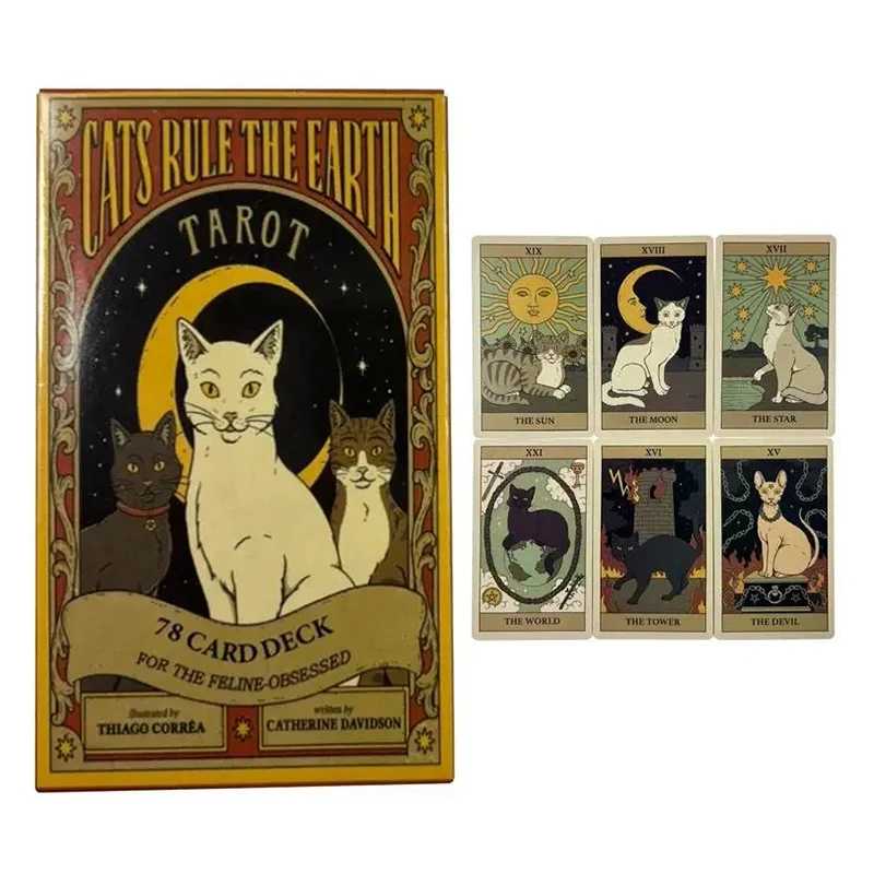Tarot Cats Rule The Earth Ace - 78 Cartas Oráculo (versão Em Inglês) Jogo De Cartas De Adivinhação