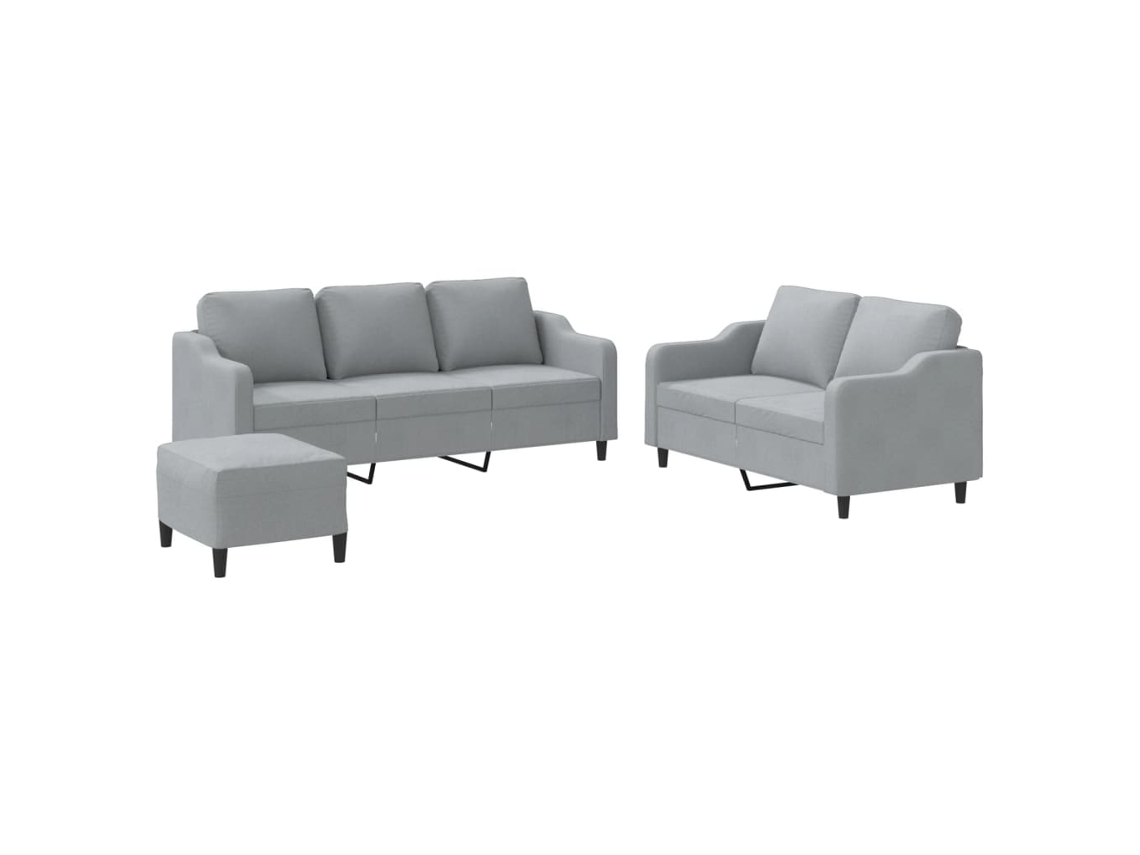 Sofa Set, Sofa Sets Vidaxl Cinzeto Tecido (n/a)