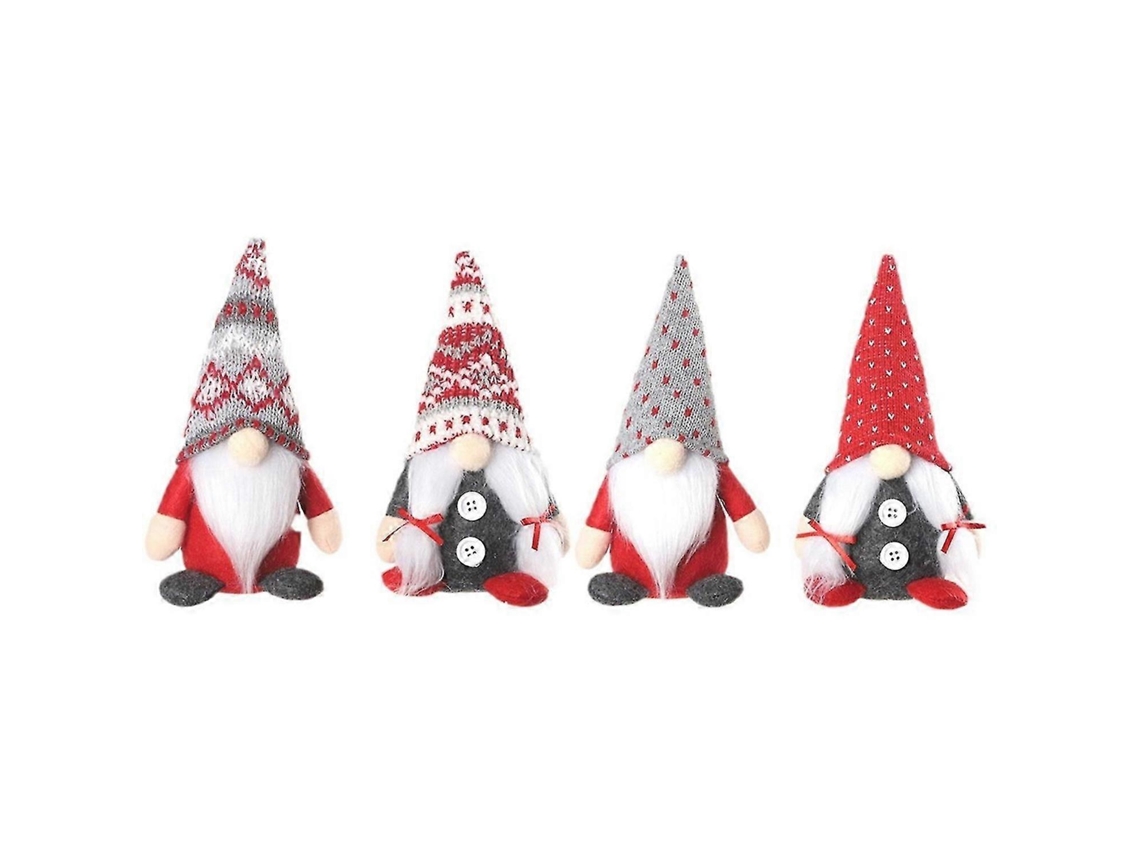 4pcs Gnomos De Natal Pelúcia Presentes Boneco Tomte Sueco Feito À Mão