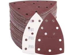 Lixa Triangular Profissional Para Detalhes, Grão 80, 100 Unidades, Ideal Para Lixar E Polir, Com 11 Furos. Aquaforge