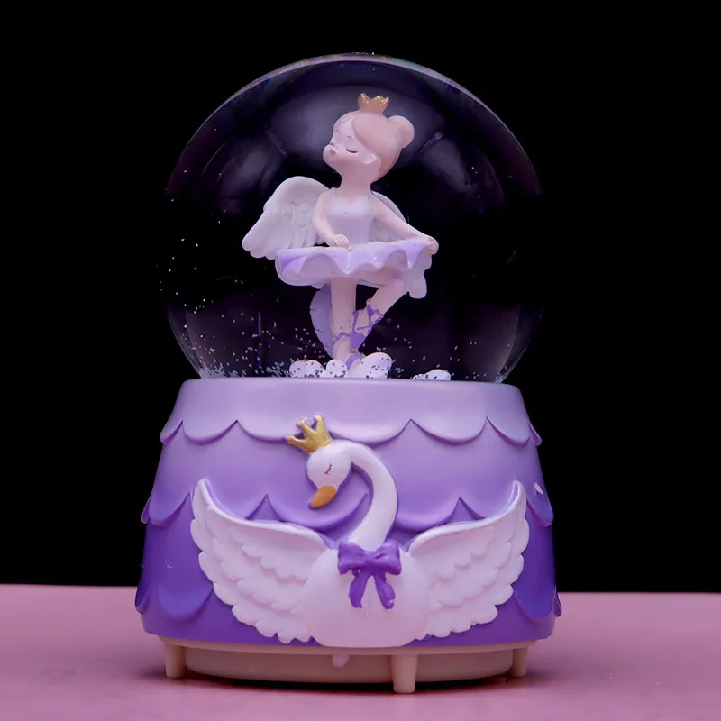 Caixa de Música Bola de Cristal com Bailarina, Presente para o Dia Dos Namorados MDUG (estilo 1)