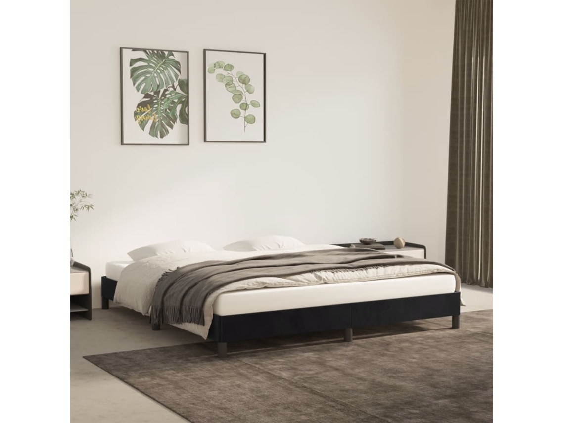 Vidaxl Estrutura De Cama Sem Colchão 180x200 Cm Veludo Preto