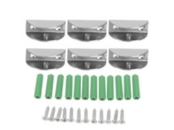 Suporte de vidro Primerox, aço inox escovado, 6pcs, para casa | S/MARCA