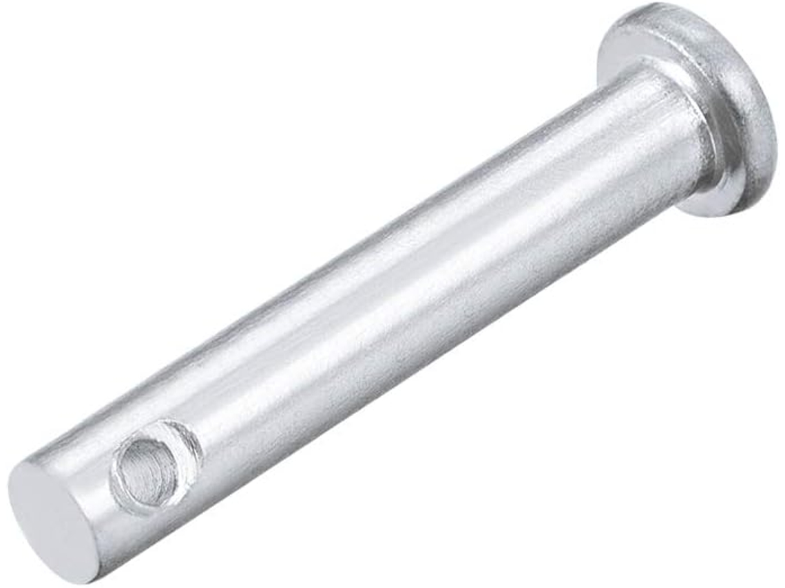 Pinos de Articulação C/ Furo Único 6mm X 35mm , Cabeça Plana, Aço Maciço Zincado, 30 Unid CHABERLU