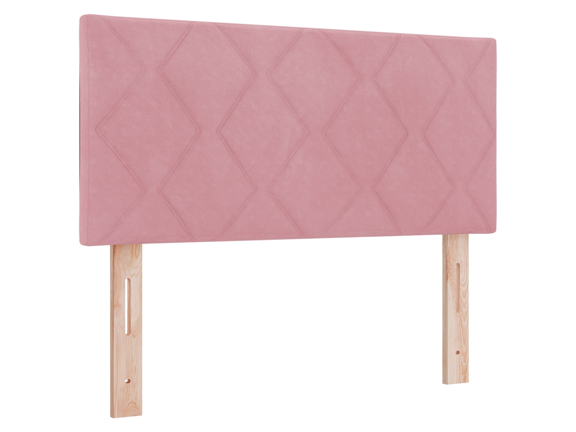 Cabeceira Led  Rosa Com Design De Blocos De Diamante, Vidaxl