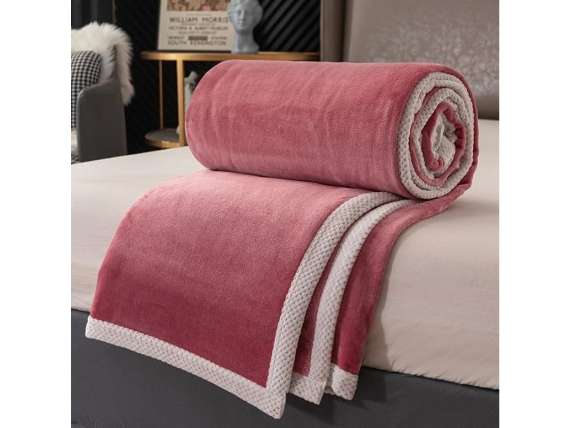 Manta de Veludo Leite Dupla Face Macia e Aconchegante Ideal para Cama Sofá Perfeita o Outono Pode Ser Usada em